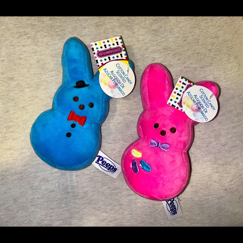 Peeps 5” Blue & Pink Cotton Candy Scented Peeps Bunny Plushes